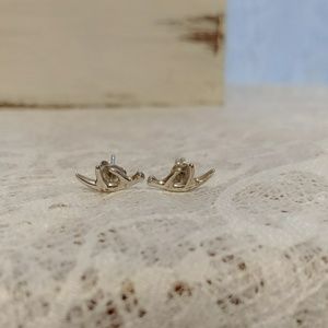 Silver antler earrings